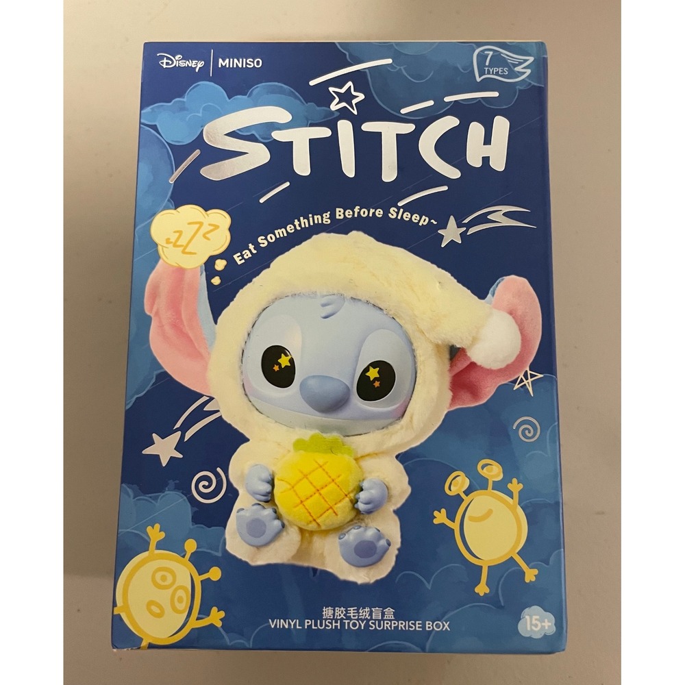 Disney Miniso Stitch Eat Something Before Sleep Vinyl Plush Blind Box